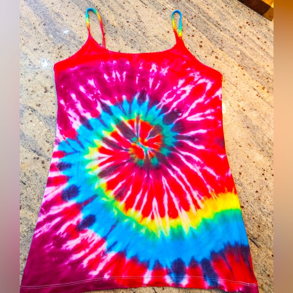 Hand dipped unique tie dye tank top by Kaystar. One of a kind, just like you! :)